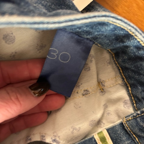 Anthropologie Pilcro Distressed Wide Leg Medium Wash High Waist Jeans Size 30 - Picture 6 of 7